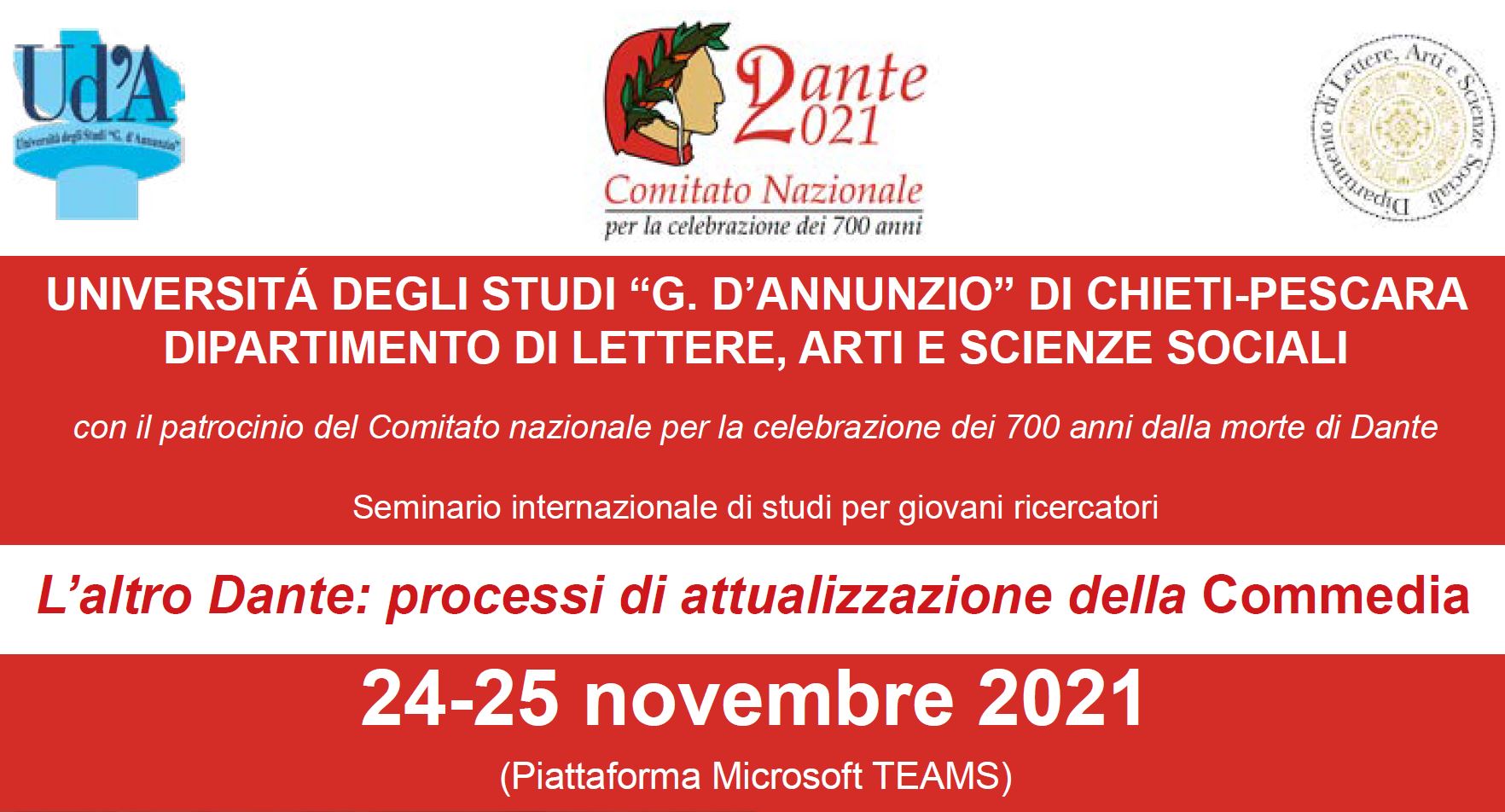 Seminario internazionale &quot;L&#039;altro Dante: processi di attualizzazione della Commedia&quot;